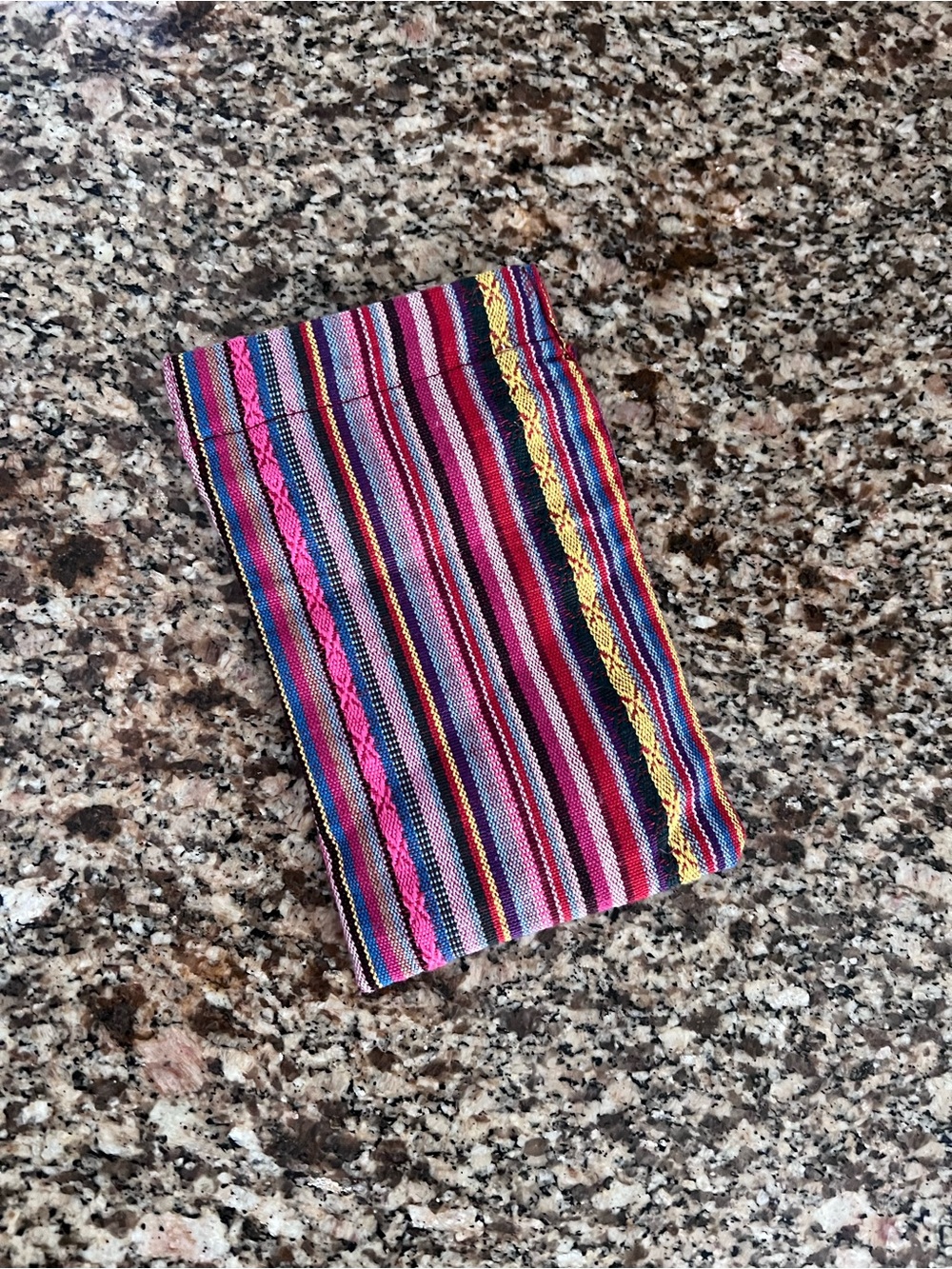 Multi-Color Striped Pouch